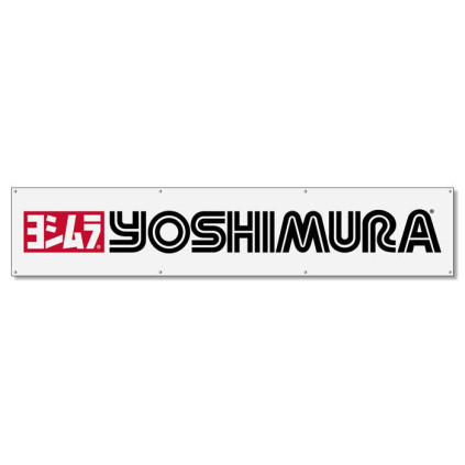 Yoshimura Banner Logo White 2 ft x 10 ft