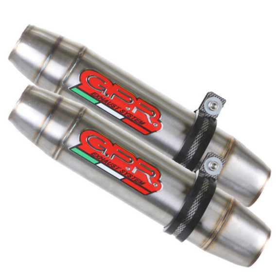 GPR Aprilia Dorsoduro 900 2017/20 e4 Pair Racing slip-on exhaust Deeptone Inox