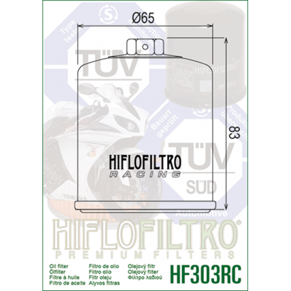 HiFlo oil filter HF303RC (Racing 17mm)