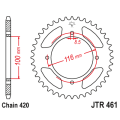 JT Rear Alu Sprocket 7075 T6 Black JTA461.50BLK