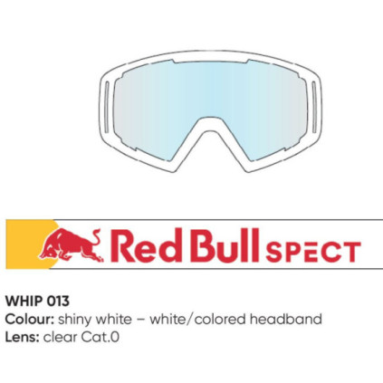 Spect Red Bull Whip MX Goggles Singel lens white clear 