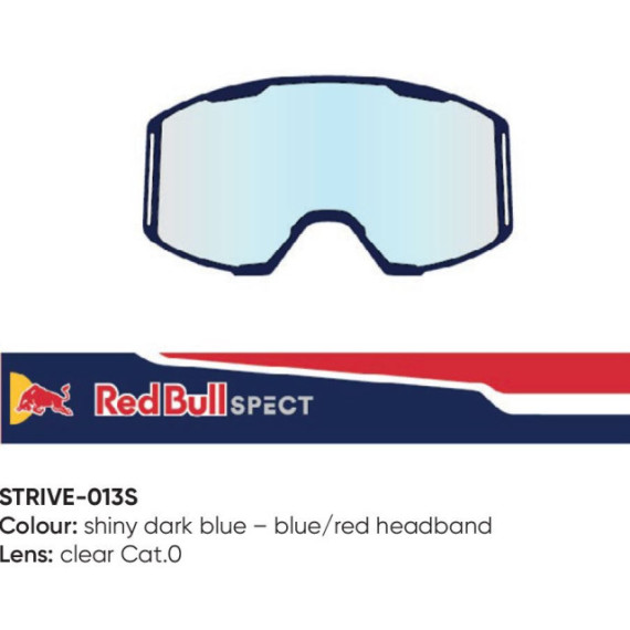 Spect Red Bull Strive MX Goggles Single lens Blue/Red clear