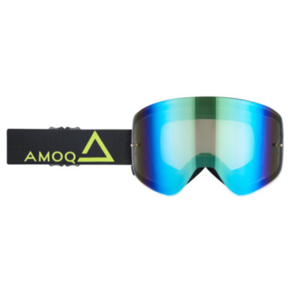 AMOQ MX Goggles Vision Magnetic Black-HiVis - Gold Mirror