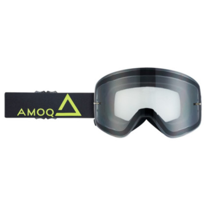 AMOQ MX Goggles Vision Magnetic Black-HiVis - Clear