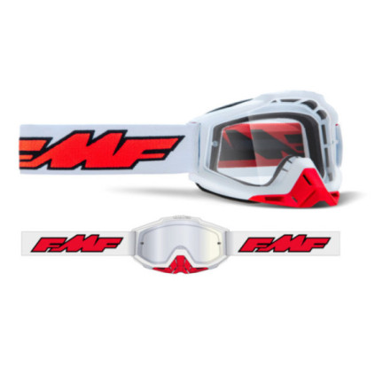 FMF POWERBOMB Goggle Rocket White - Clear Lens