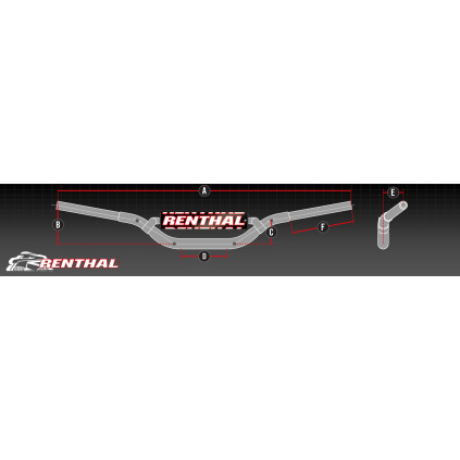 Renthal Handlebar 611 XR70R/CRF70 Playbike 110cc Black