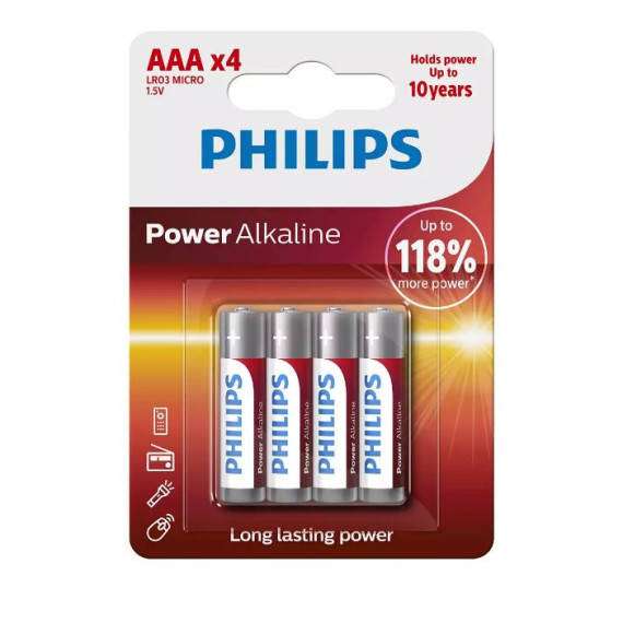 Philips battery LR03 / AAA Power Alkaline B4 (4pcs)