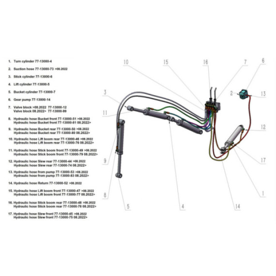 Bronco Hydraulic hose Return 77-13000