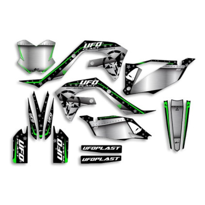 UFO Graphic Kit KX250F 2021-,KX450F 2019- Stardust Black