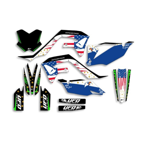 UFO Graphic Kit KX250F 2021-,KX450F 2019- Patriot Black