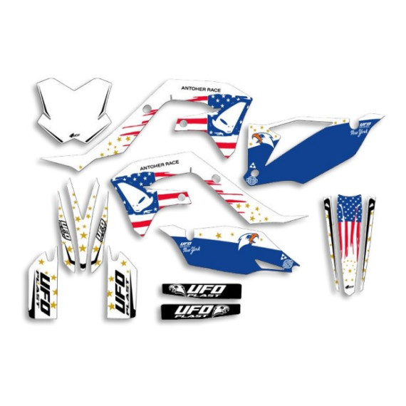 UFO Graphic Kit KX250F 2021-,KX450F 2019- Patriot White