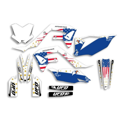 UFO Graphic Kit KX250F 2021-,KX450F 2019- Patriot White