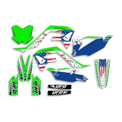 UFO Graphic Kit KX250F 2021-,KX450F 2019- Patriot Neon Green