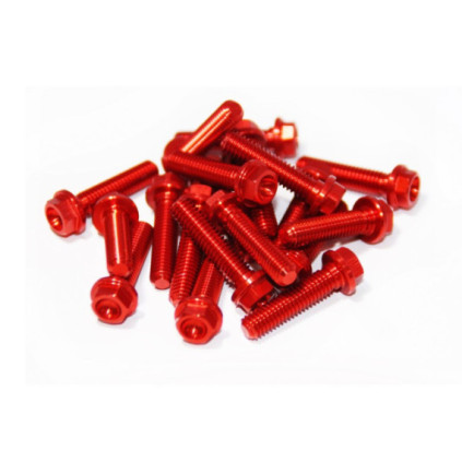 TMV Flangeheadbolt M6X25 Red (20pcs)