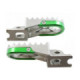 TMV Footpegs Kawasaki Steel With Green Aluminium U-plate