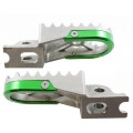 TMV Footpegs Kawasaki Steel With Green Aluminium U-plate