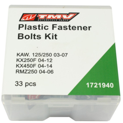 TMV Plastic fast.boltkit KX KX250F 04-12 KX450F 04-14 -33Pcs