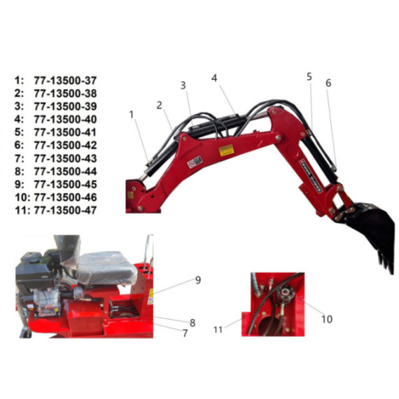 Bronco Hydraulic hose Lift boom front 77-13500