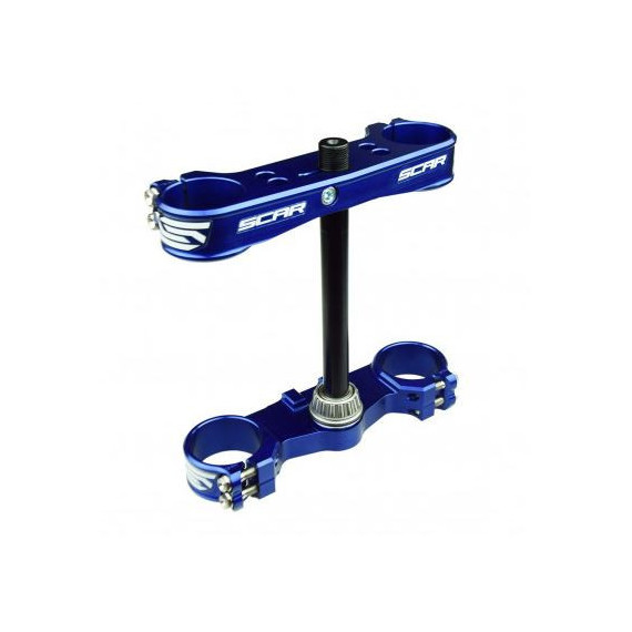 Scar Triple Clamps - YZ65 18-22 YZ85 06-22 Offset 25mm Blue color