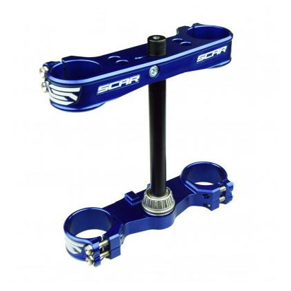 Scar Triple Clamps - YZ65 18-22 YZ85 06-22 Offset 25mm Blue color