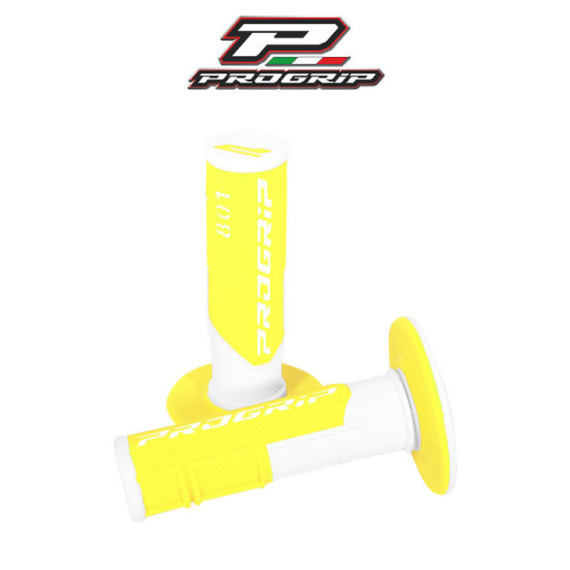 Progrip Grips 801, white/fluoryellow, 22/25mm