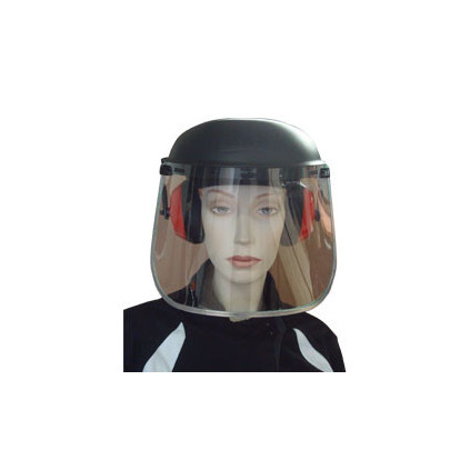 Greentek Face protector & Ear muffs, Clear visor, (CE & Ansi)