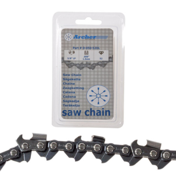 "Archer Saw chain, 0.325"" - 1,3mm - 72L , Semi-Chisel teeth"