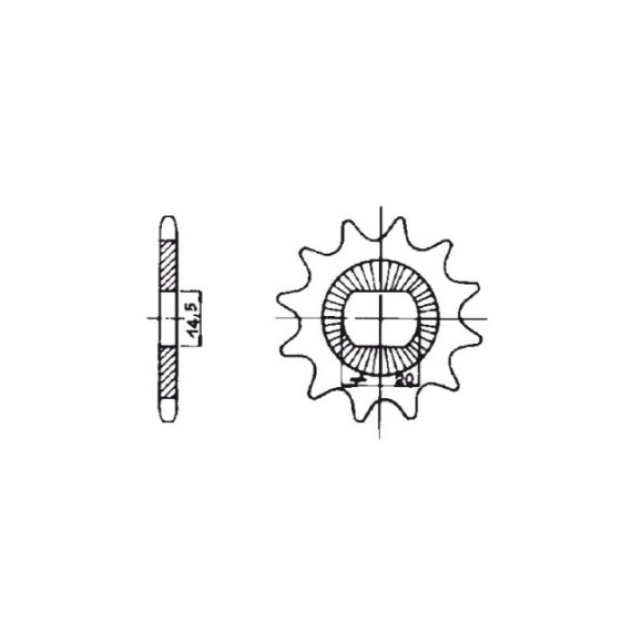 Forte Front sprocket, 10 teeth (415), Solifer SM / Tomos