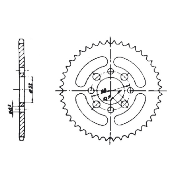 Forte Rear sprocket, 32 teeth (420), Suzuki PV50