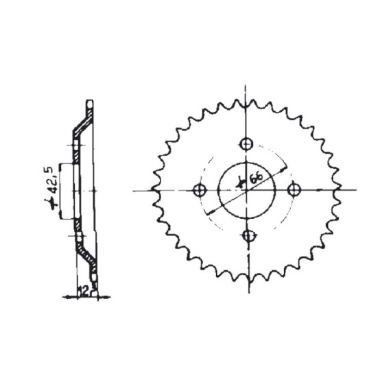 Forte Rear sprocket 33 teeth (415), Solifer SM 81- / Suzuki S,S1