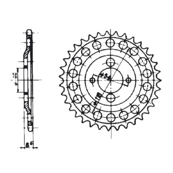 Forte Rear sprocket, 32 teeth (415), Tunturi Pappa - Maillard