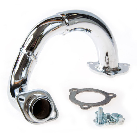 Turbo Kit Exhaust header pipe, Chrome, Racing, Aprilia SX 06- / Derbi Senda 10-