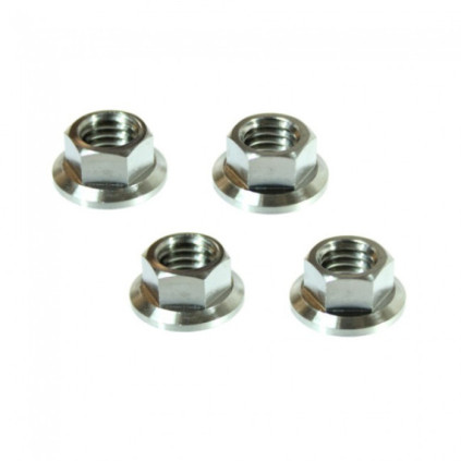 Scar 4 x Titanium HEX HEAD FLANGE NUT M8 -  titanium Gr5-Ti