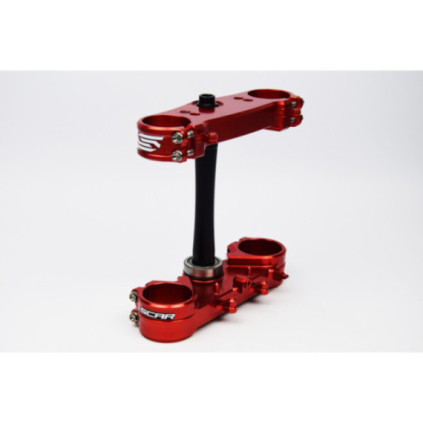 Scar Triple Clamps - CRF250 10-13   CRF450 09-12 Offset 22mm Red color