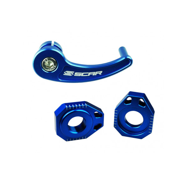 Scar Rear axle pull + Axle blocks sherco - Blue color