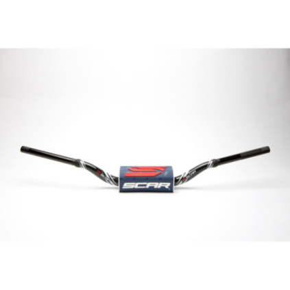 Scar Handlebar O² COLOR Ø28,6 (1 1/8”) - RC - BLACK Bar - DARK BLUE Bar pad