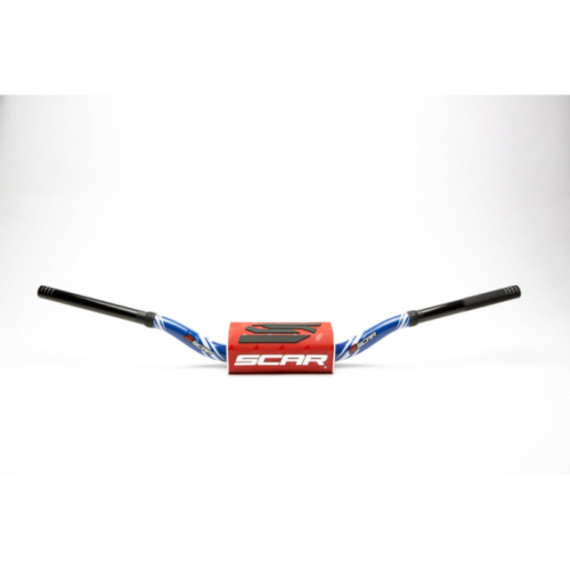 Scar Handlebar O² COLOR Ø28,6 (1 1/8”) - RC - BLUE Bar - RED Bar pad