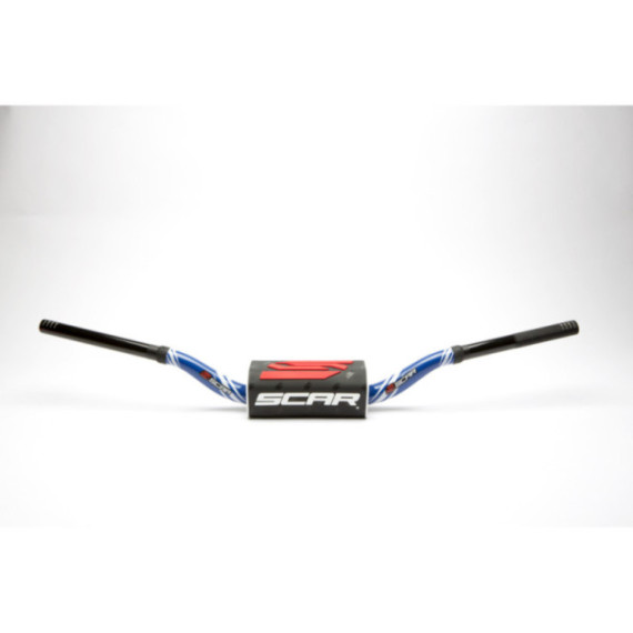 Scar Handlebar O² COLOR Ø28,6 (1 1/8”) - RC - BLUE Bar - BLACK Bar pad