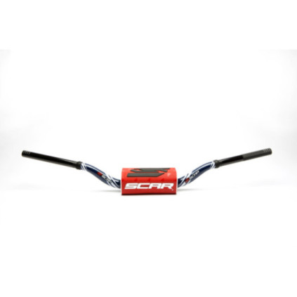 Scar Handlebar O² COLOR Ø28,6 (1 1/8”) - RC - DARK BLUE Bar - RED Bar pad