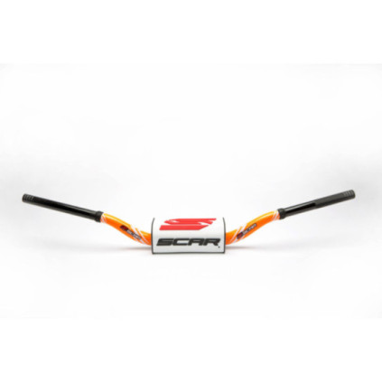 Scar Handlebar O² COLOR Ø28,6 (1 1/8”) - RC - ORANGE Bar - WHITE Bar pad