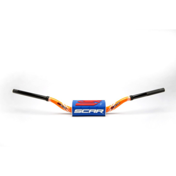 Scar Handlebar O² COLOR Ø28,6 (1 1/8”) - RC - ORANGE Bar - BLUE Bar pad