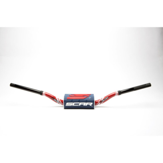 Scar Handlebar O² COLOR Ø28,6 (1 1/8”) - RC - RED Bar - DARK BLUE Bar pad