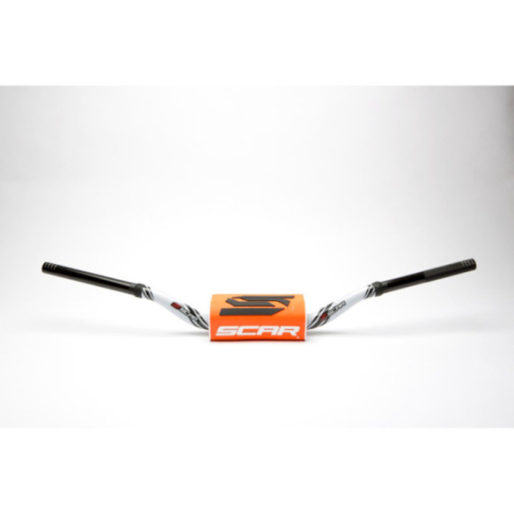 Scar Handlebar O² COLOR Ø28,6 (1 1/8”) - RC - WHITE Bar - ORANGE Bar pad