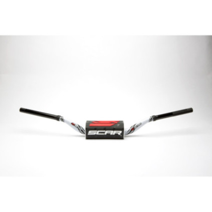 Scar Handlebar O² COLOR Ø28,6 (1 1/8”) - RC - WHITE Bar - BLACK Bar pad