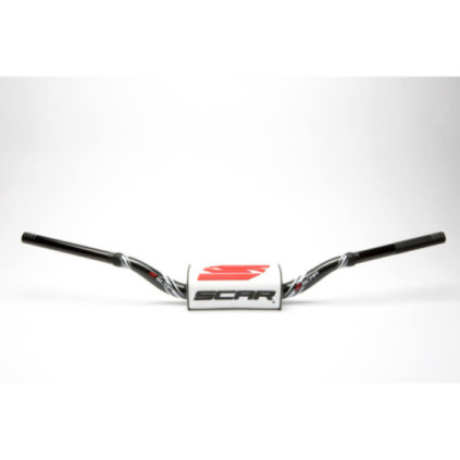 Scar Handlebar O² COLOR Ø28,6 (1 1/8”) - HIGH - BLACK Bar - WHITE Bar pad