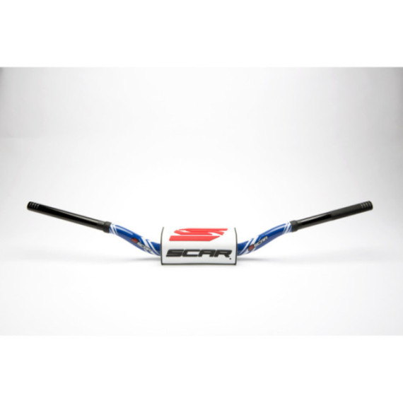 Scar Handlebar O² COLOR Ø28,6 (1 1/8”) - HIGH - BLUE Bar - WHITE Bar pad