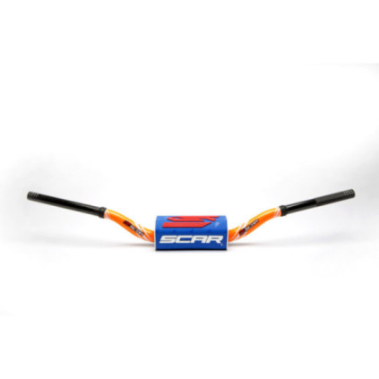 Scar Handlebar O² COLOR Ø28,6 (1 1/8”) - HIGH - ORANGE Bar - BLUE Bar pad