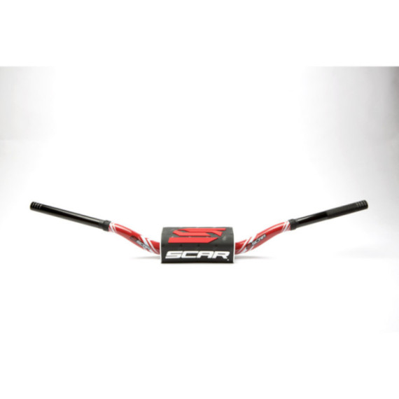 Scar Handlebar O² COLOR Ø28,6 (1 1/8”) - 65/85 High Mini RC - RED Bar - BLACK Ba