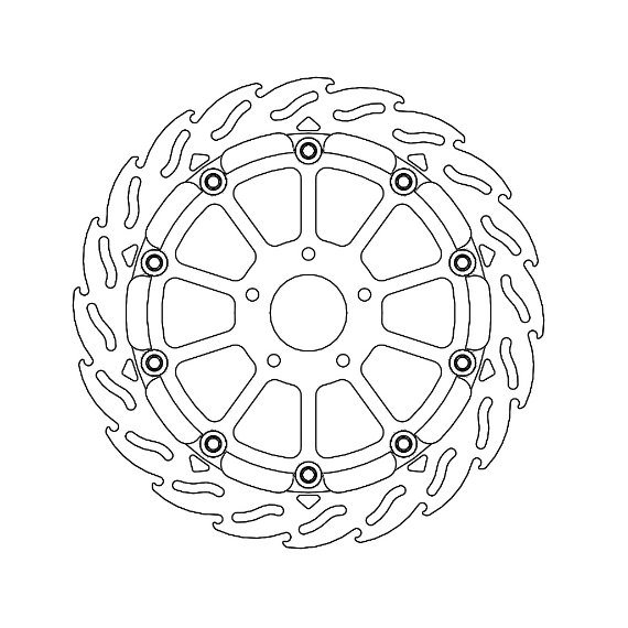 Motomaster Racing Flame front disc left KTM: 690 Duke, 890 R
