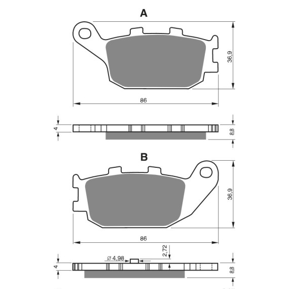 GOLDFREN Brake Pads 155 Ceramic carbon S3